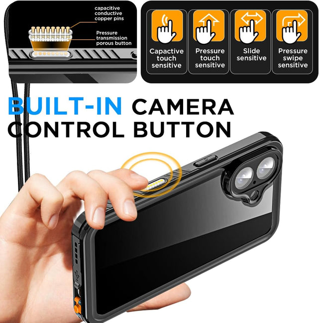 Redpepper iPhone 17 Cover Impermeabile con schermo integrato nera