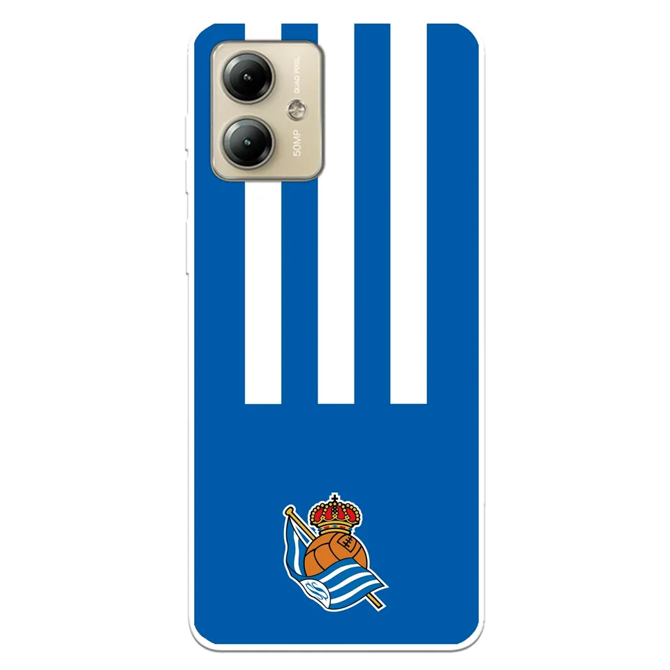 La Casa de las Carcasas Squadre cover Moto G14 Real Sociedad strisce verticali