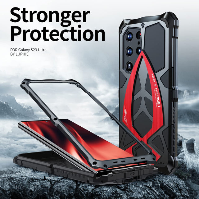 Redpepper Galaxy Cases S23 Ultra cover armor metallo nera