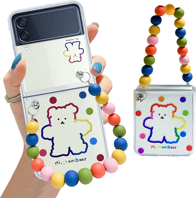 Redpepper Galaxy Z Flip 4 Cover Trasparente Smile con Ciondolo