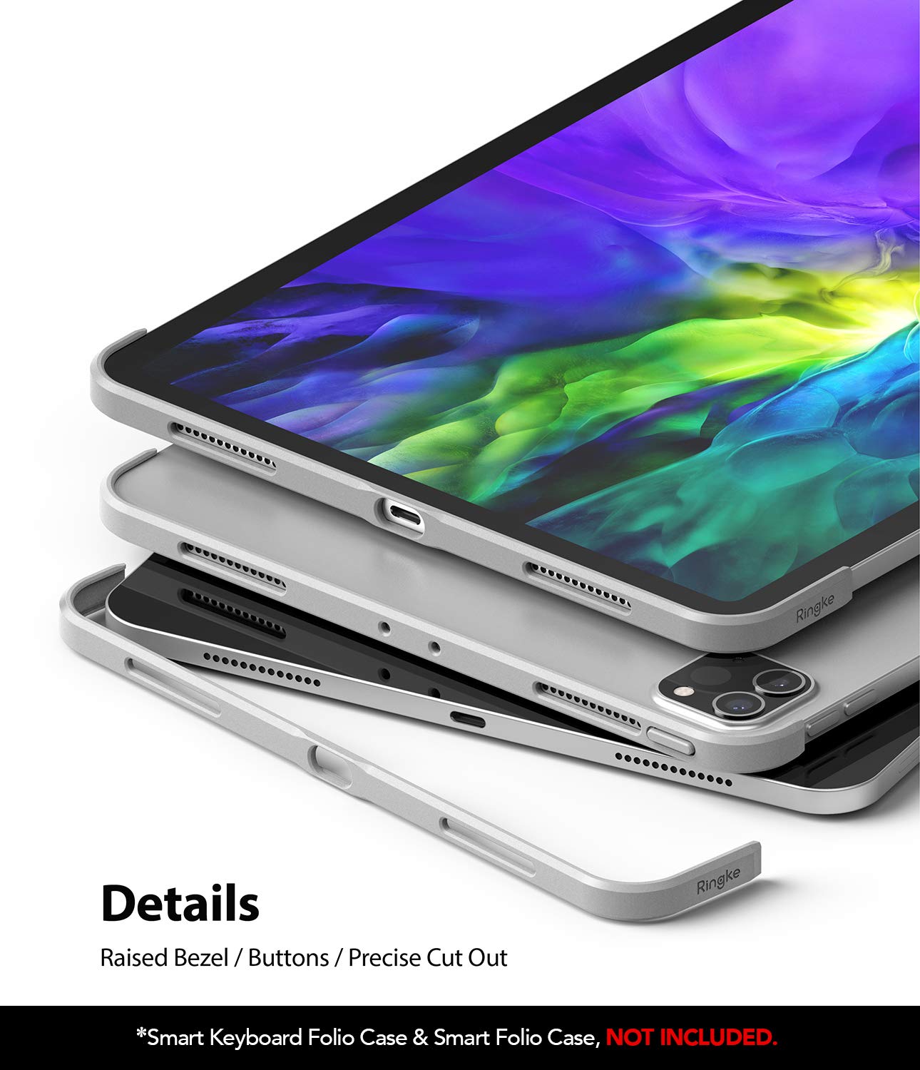 Ringke Full Frame Styling cornice iPad Pro 11 argento opaco