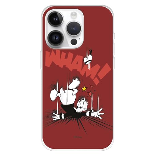 Disney Paperino sfondo rosso cover iPhone 15 Pro silicone