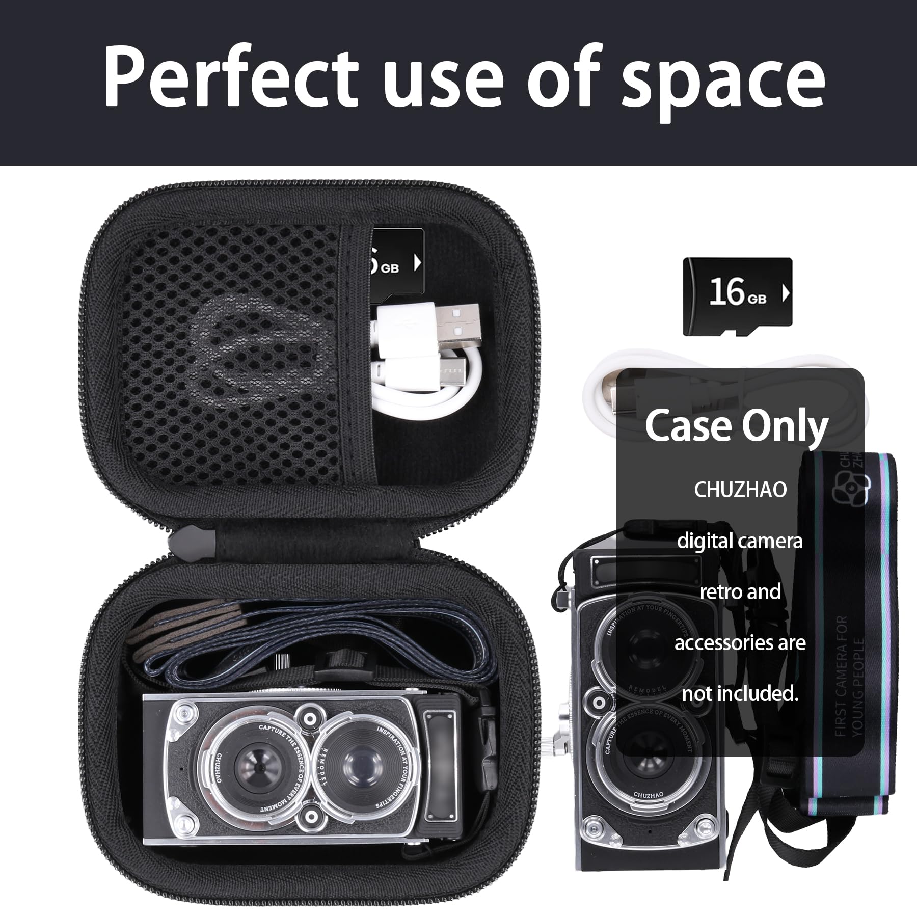 Aenllosi Camera Case CHUZHAO custodia rigida nero EVA