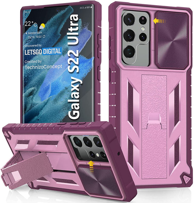Redpepper Galaxy S22 Ultra Custodia Antiurto con Stand e Slide Camera