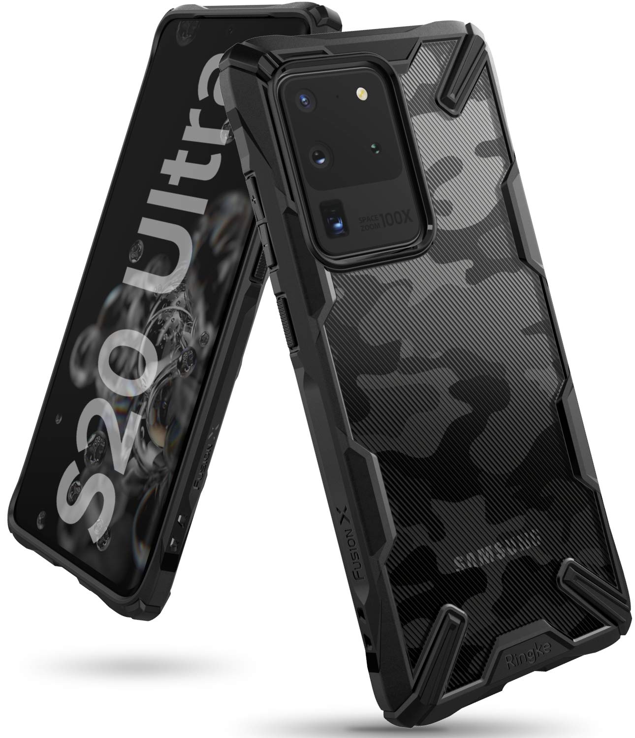 Ringke Fusion-X S20 Ultra cover Camo Black antiurto