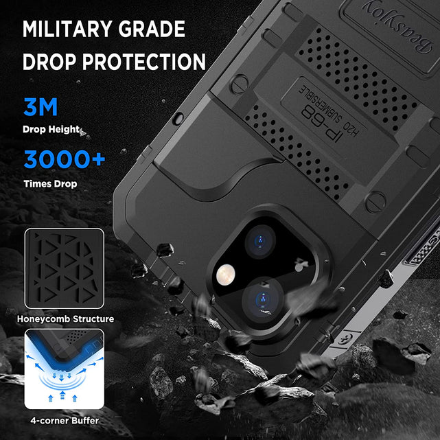 Redpepper iPhone 14 custodia impermeabile metallo nero