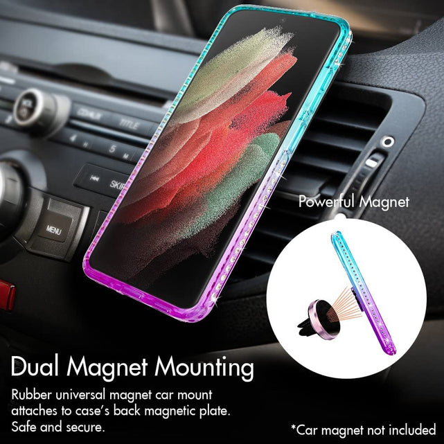 Redpepper Galaxy S22 Ultra cover glitter liquida con anello