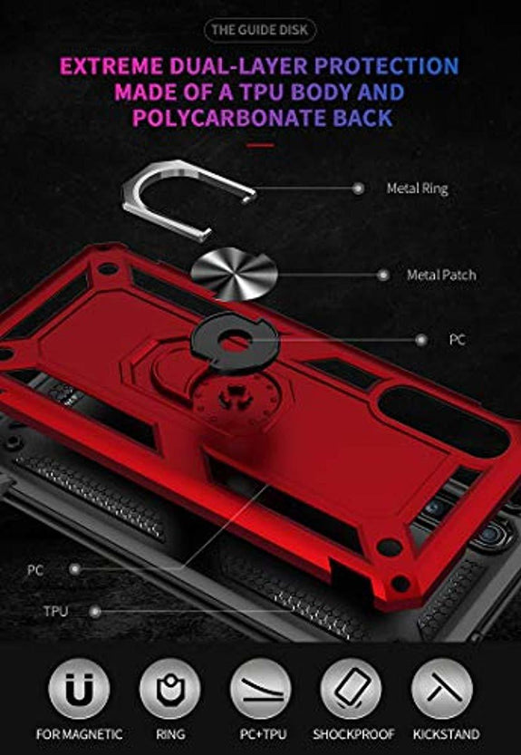 Redpepper Galaxy A70 Cover Antiurto Rossa con Anello