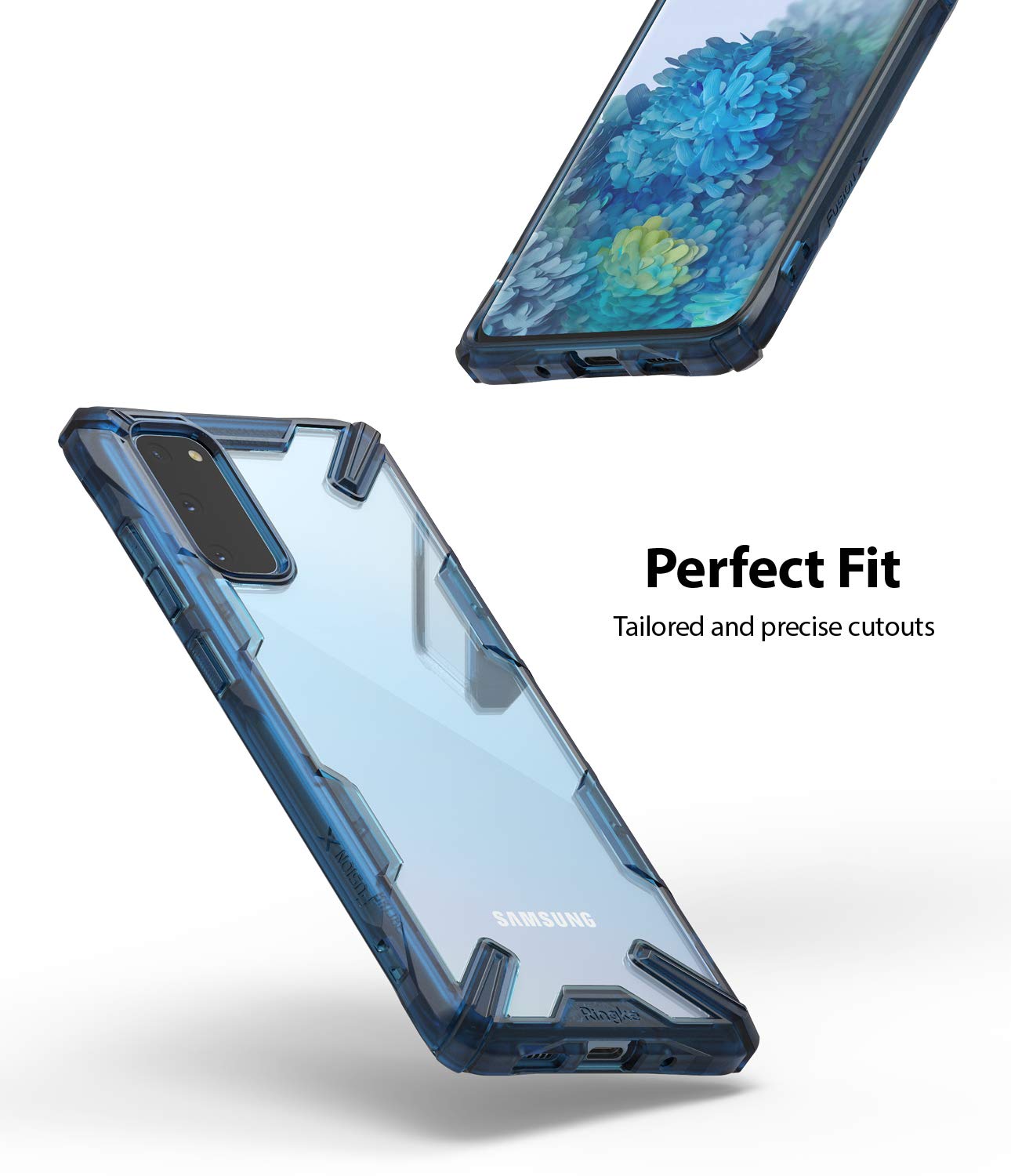 Ringke Fusion-X Galaxy S20 Cover Trasparente Space Blue