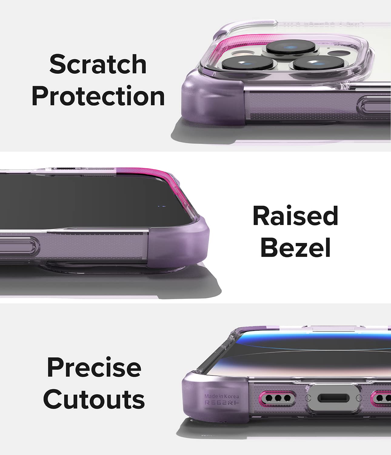 Ringke Fusion Bumper Cover iPhone 14 Pro Trasparente Viola