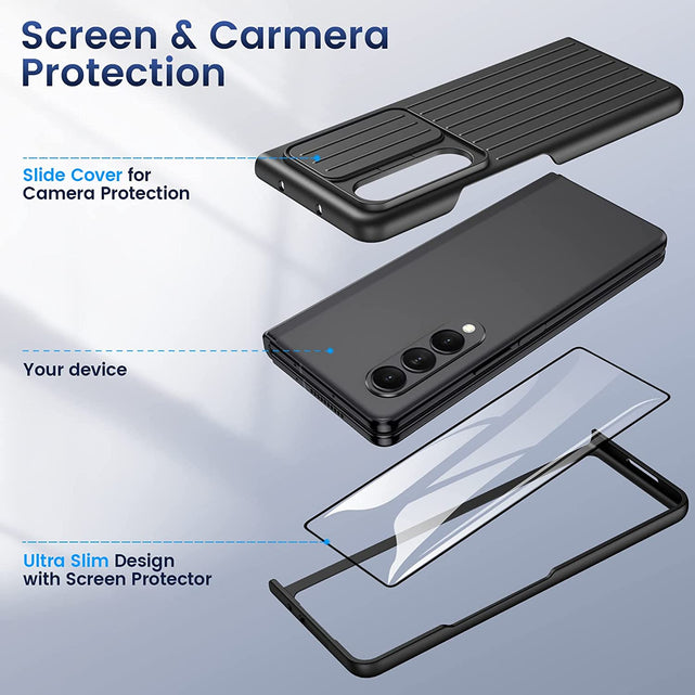 Redpepper Galaxy Z Fold 4 Cover Nera con Coprilente + Pellicola