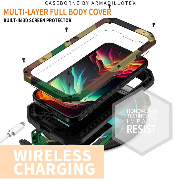Redpepper iPhone 16 Pro Max cover armor alluminio stand