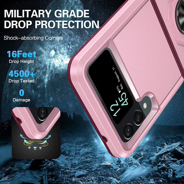 Redpepper Z Flip 4 Cover Rosa Antiurto con Anello Stand