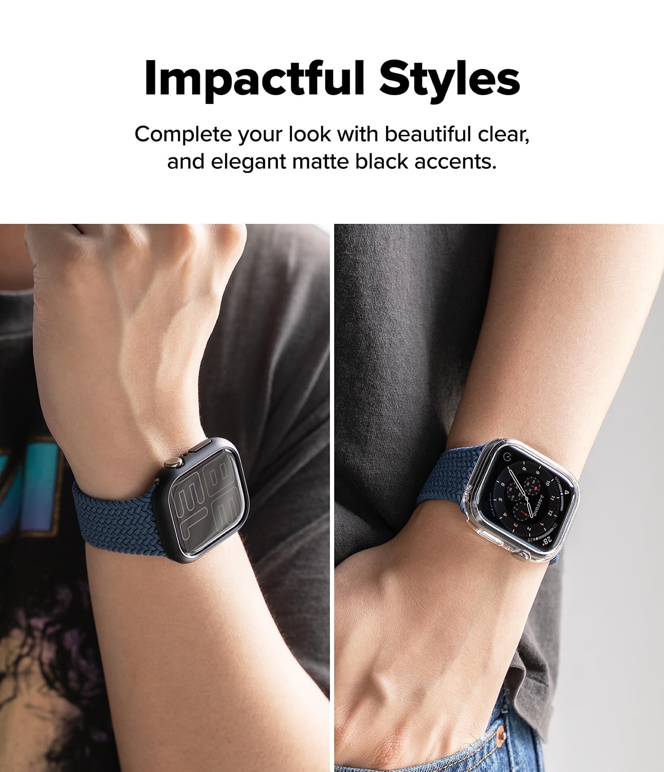 Ringke Slim Cover Apple Watch 12 46mm Matte Black Trasparente