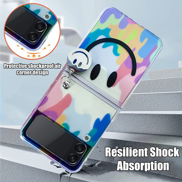 Redpepper Galaxy Z Flip 4 Cover Trasparente Smile con Ciondolo