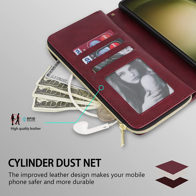 Redpepper Galaxy Cases S23 Ultra cover wallet pelle 9 tasche