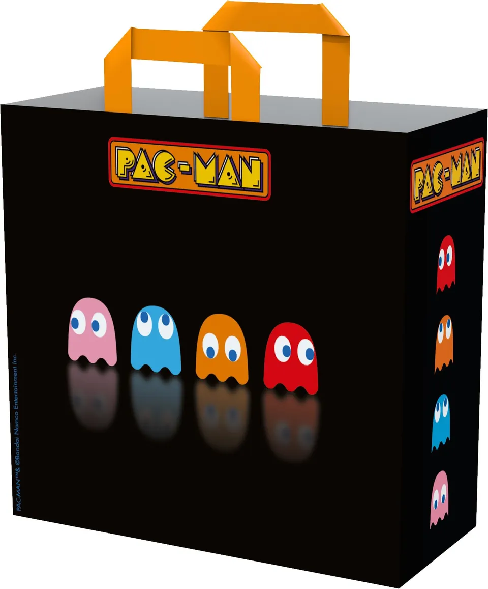 Konix Pac-Man Borsa Spesa Riciclata Nero 40x45x20cm
