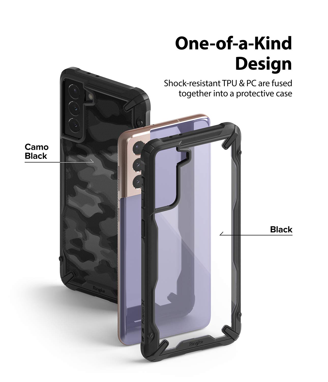 Ringke Fusion X Galaxy S21 cover antiurto Black nera