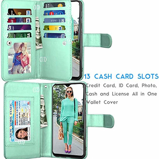 Redpepper Galaxy A70 Custodia Wallet Turchese Staccabile