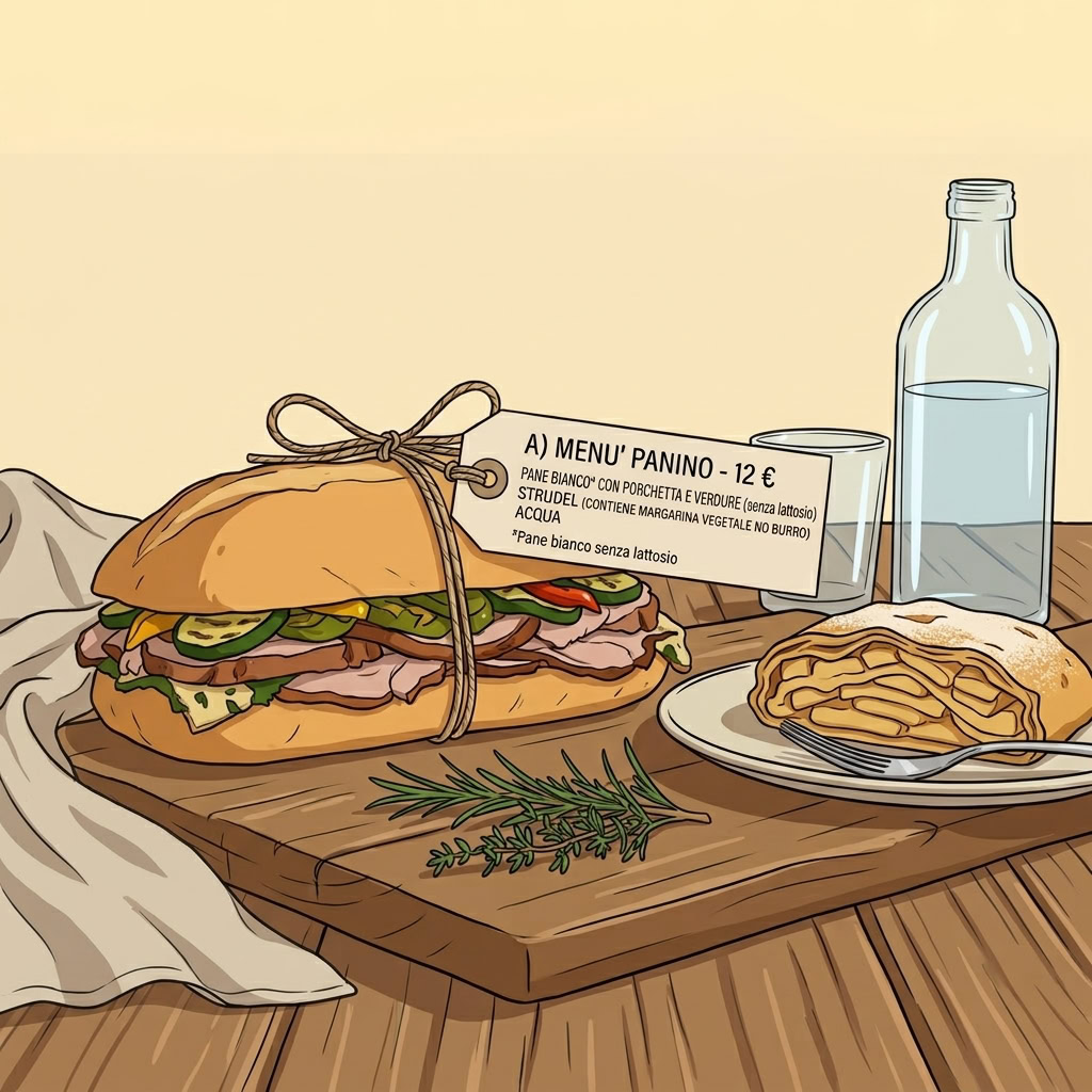 Menù Vaia Panino con Strudel e Acqua Menu Pranzo