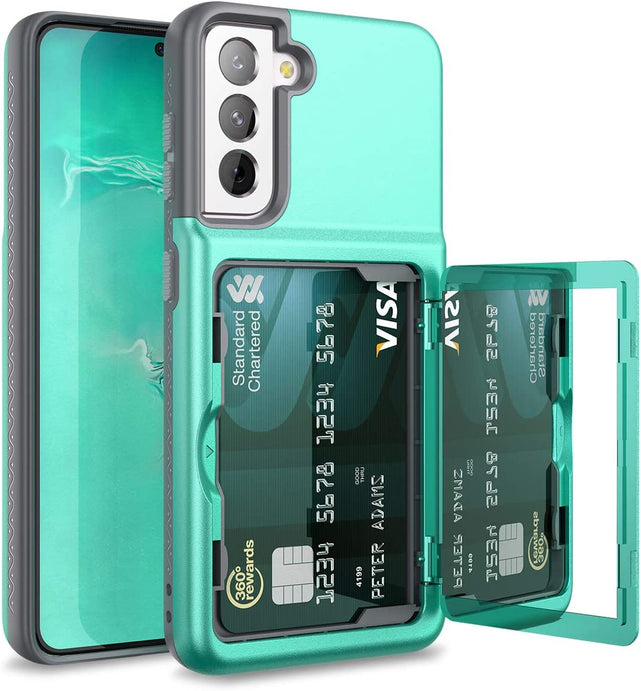 Redpepper Galaxy S21 Cover Wallet Viola Porta Carte Specchio