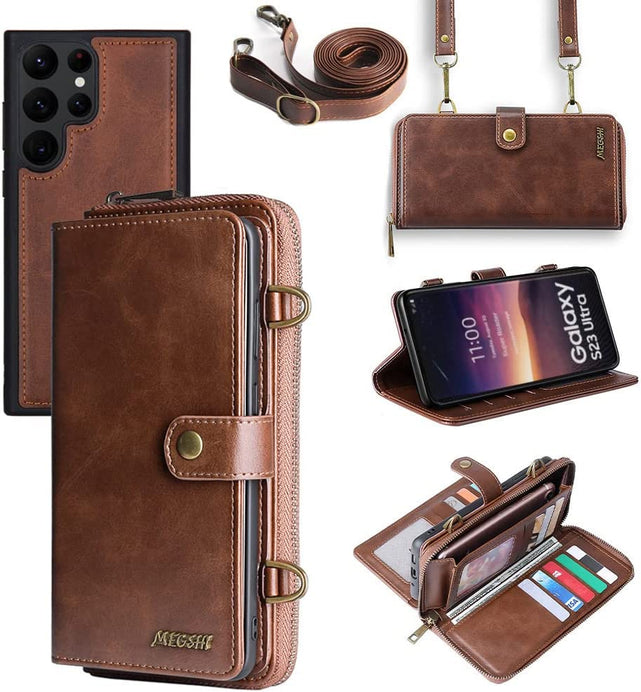 Redpepper S23 Plus Wallet pelle 12 carte tracolla staccabile