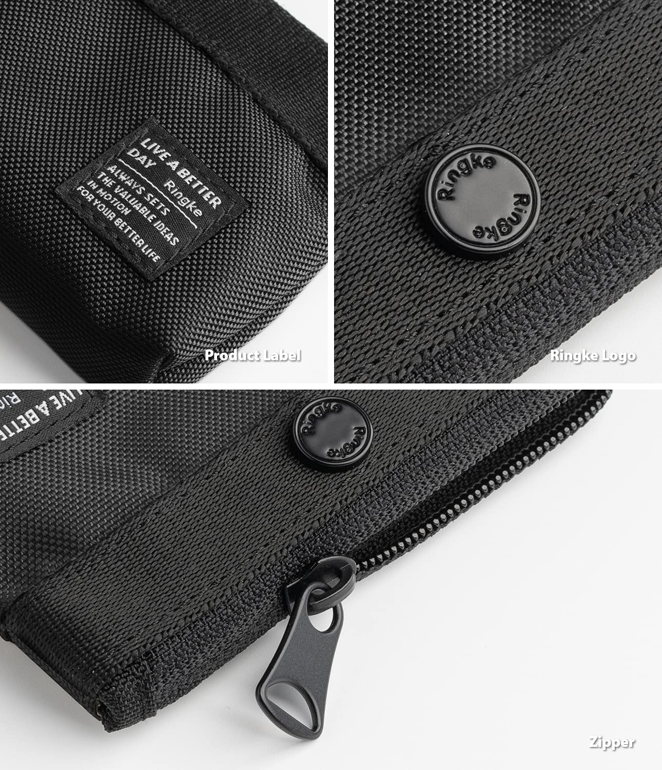 Ringke Mini Pouch Two-Way Bag Pochette Nera Nylon AirPods