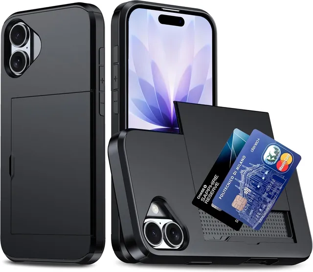 Redpepper iPhone 17 Dual Layer custodia porta carte nero antishock