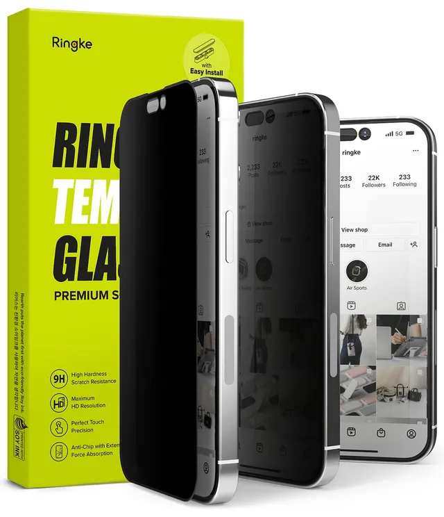 Ringke Privacy Tempered Glass pellicola iPhone 14 Pro anti-spia 9H