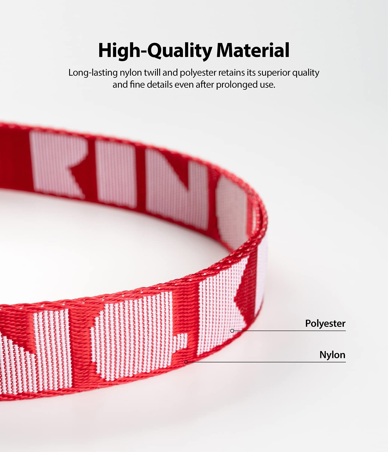 Ringke Strap Tracolla Nylon Regolabile Lettering Red