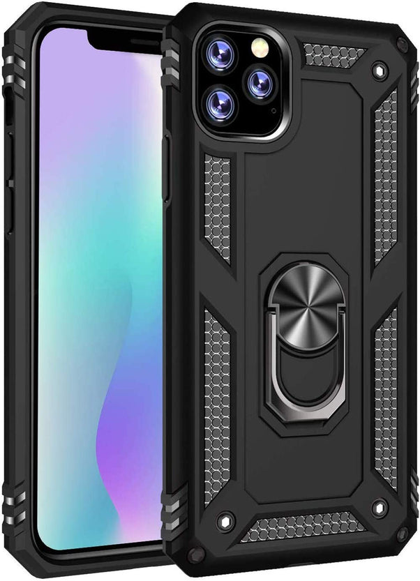 Redpepper iPhone 14 cover heavy duty nera con anello stand 360°
