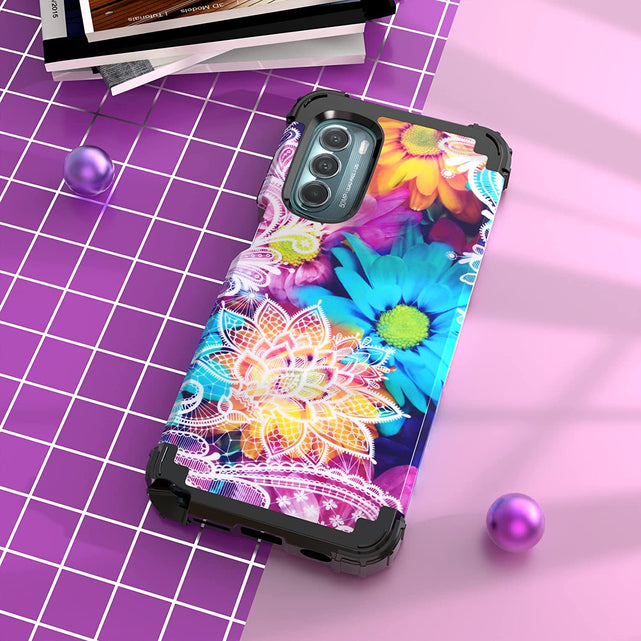 Redpepper Moto G Stylus 5G 2022 cover fiori + vetro temperato