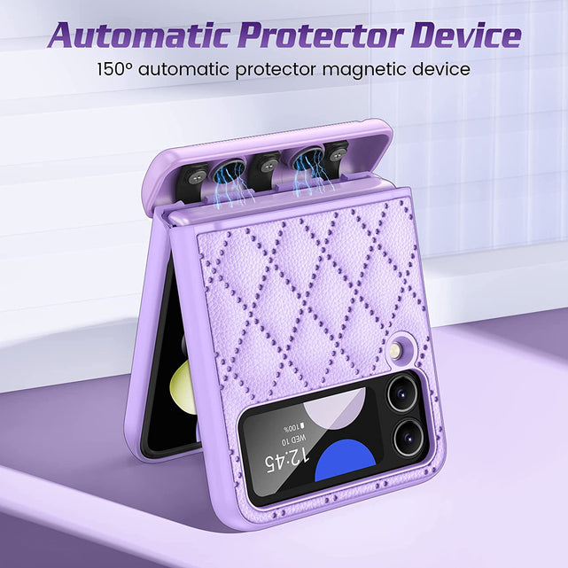 Redpepper Z Flip 4 cover pelle viola con cerniera