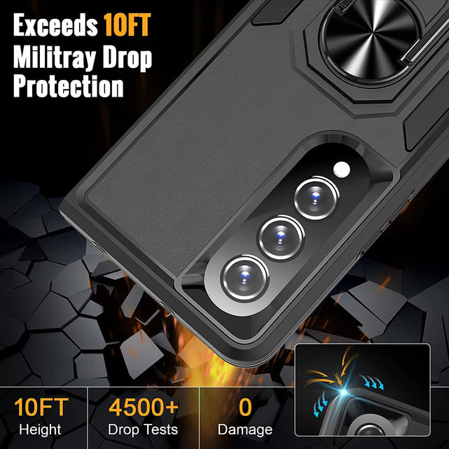 Redpepper Galaxy Z Fold 4 Custodia con Anello 360° Nera