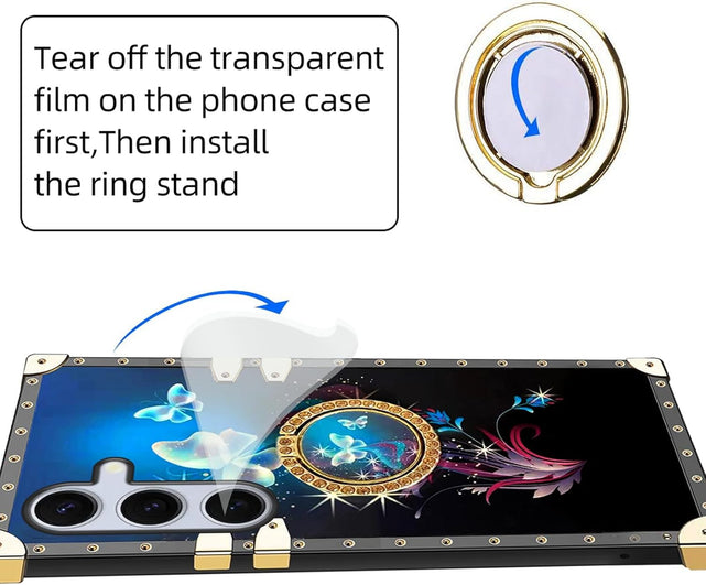 Redpepper Galaxy S24 Plus cover farfalla blu con laccio