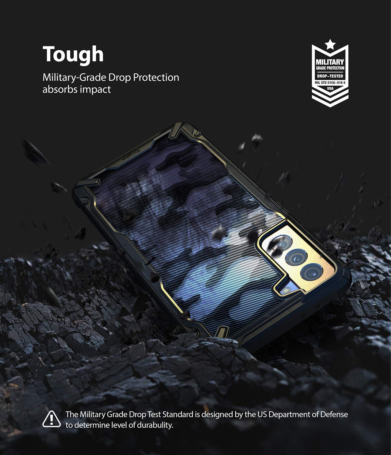 Ringke Fusion X Galaxy S21 cover mimetica Camo Black
