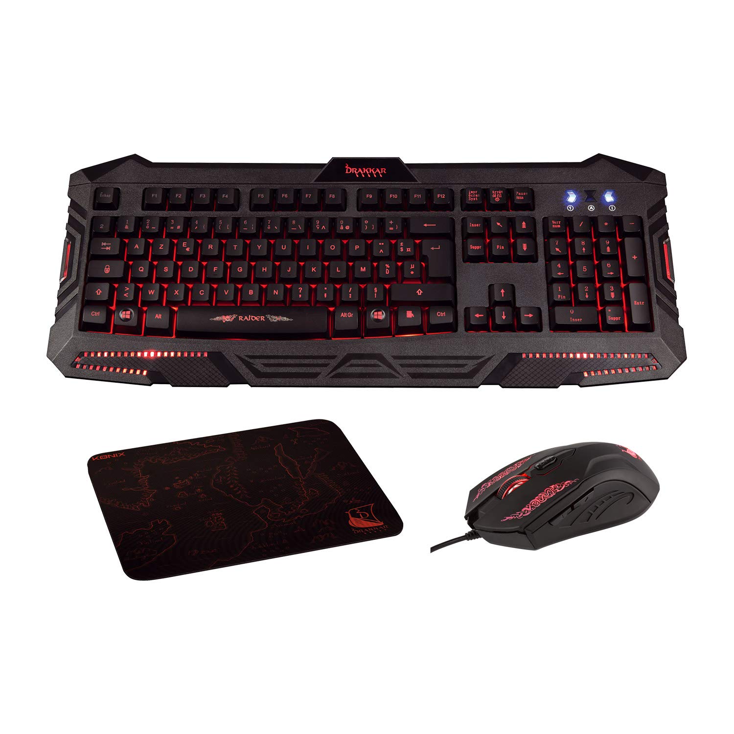 Konix FFF Tastiera Gaming Membrana AZERTY Blu USB