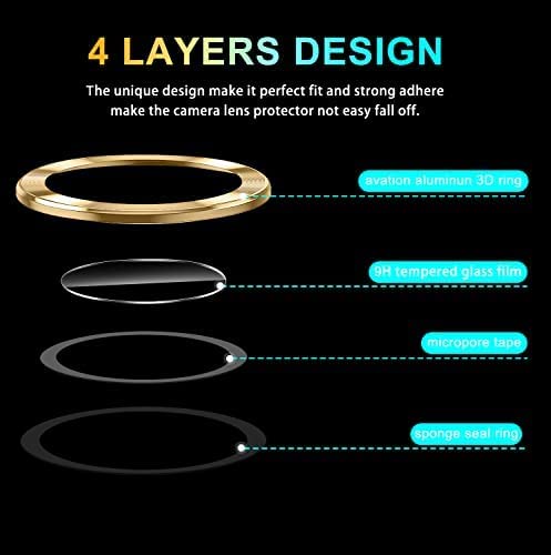 Redpepper Galaxy Z Fold 4 vetro fotocamera anelli oro 3pz