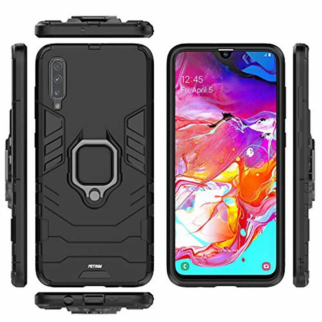 Redpepper Galaxy A70 Custodia Antiurto Nera con Anello