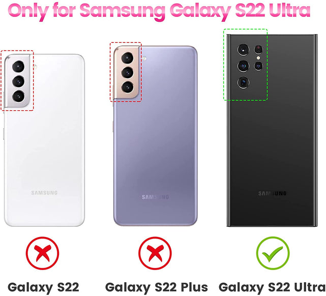 Redpepper Galaxy Cases S22 Ultra cover rosa trasparente full body