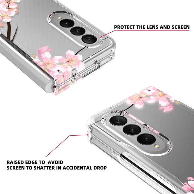 Redpepper Galaxy Custodia Z Fold 4 5G Floreale Sakura Rigida