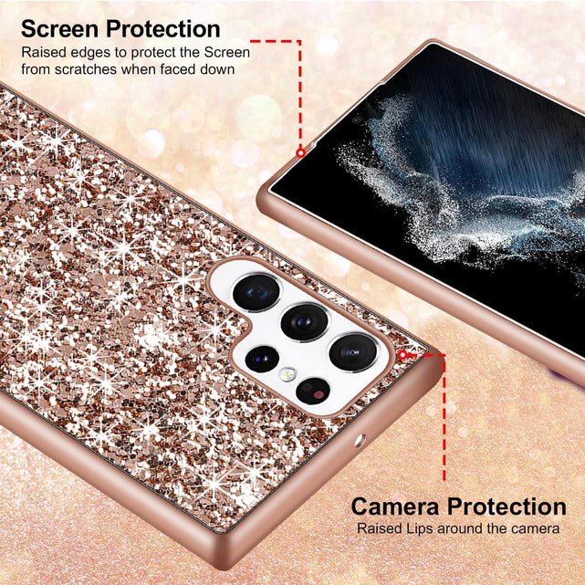 Redpepper Galaxy S22 Ultra Cover Glitter Slim Antiurto