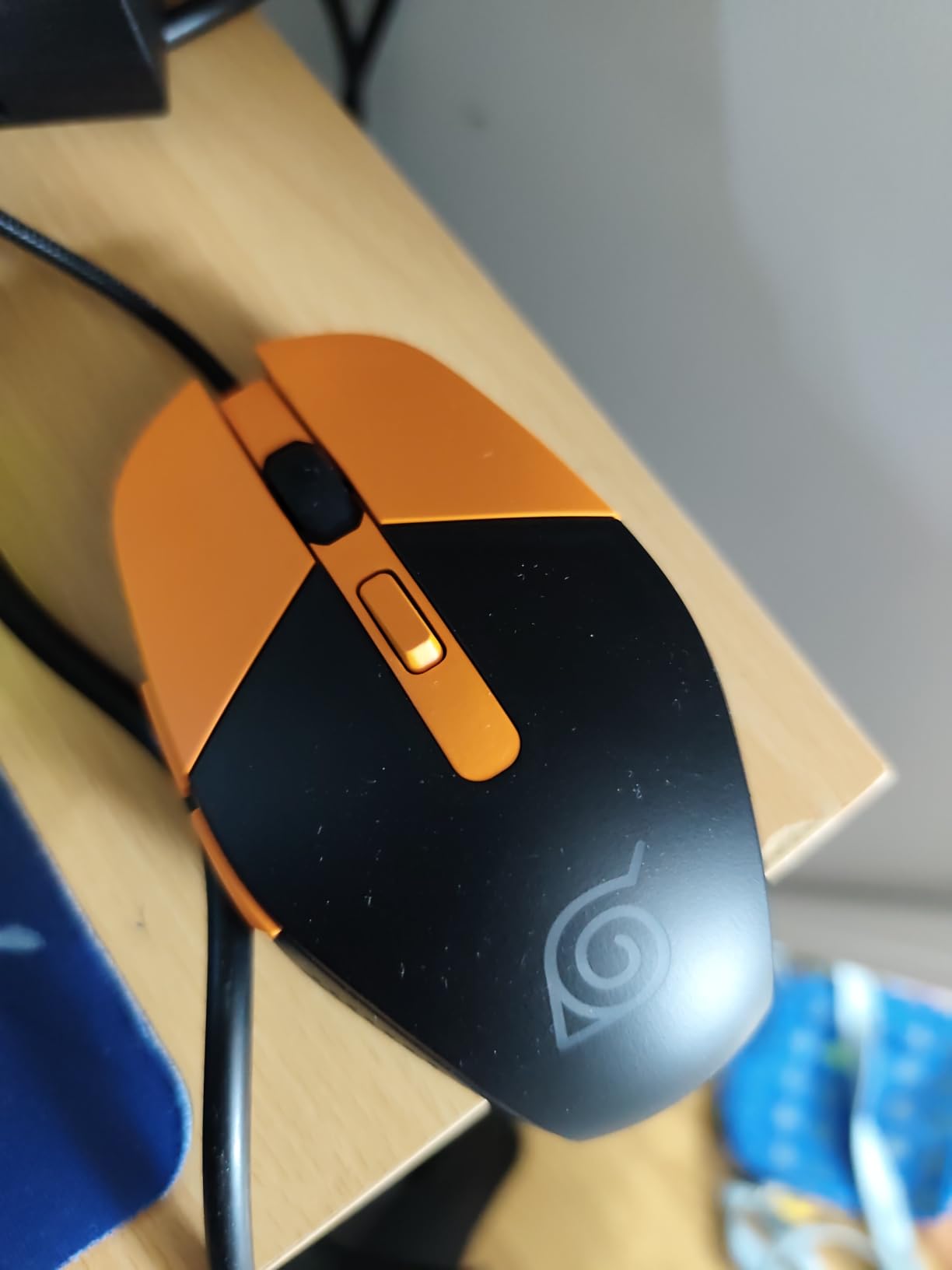Konix Naruto Mouse Gaming Cavo LED 3600 DPI Nero