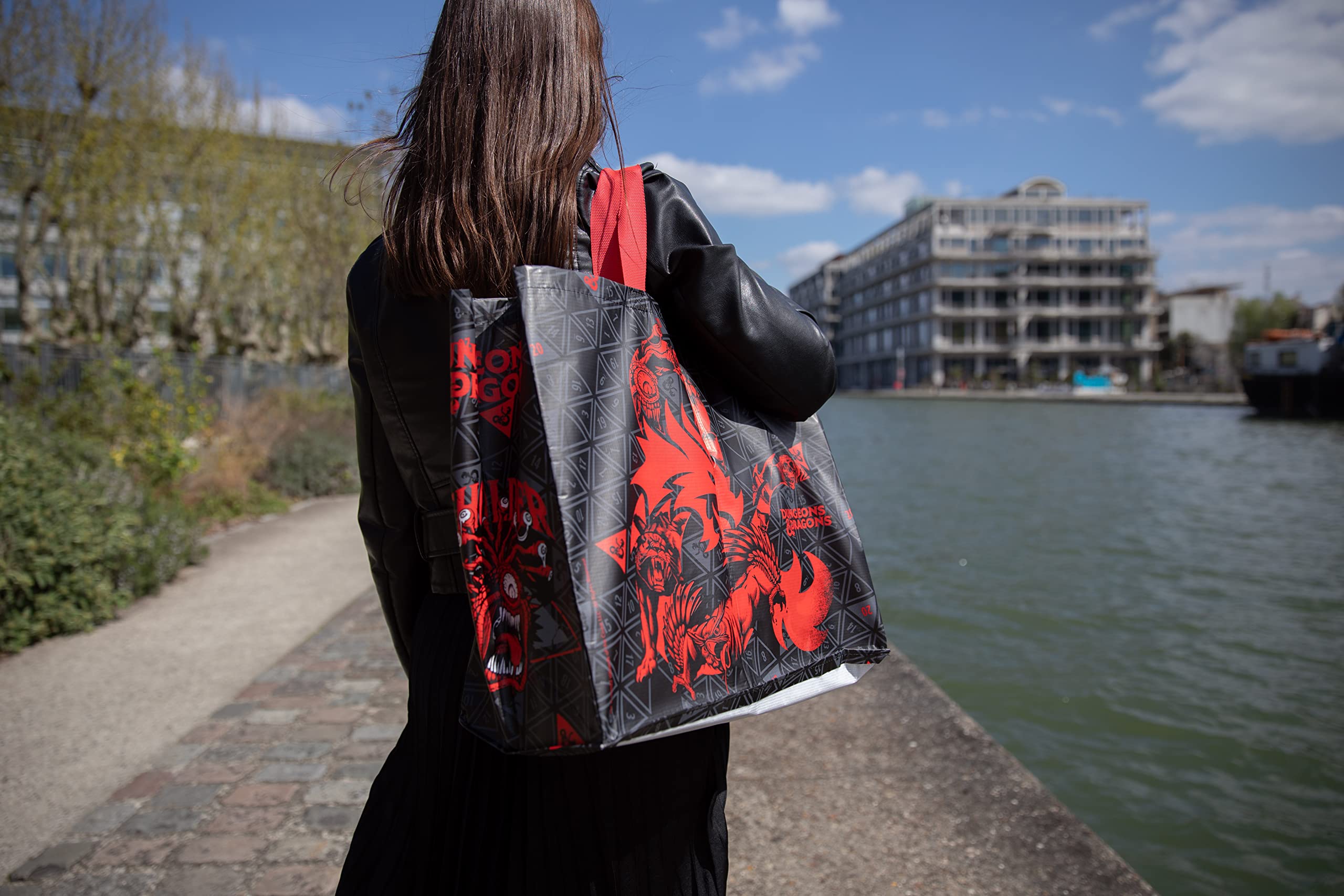 Konix Dungeons Dragons borsa spesa 40x45x20 riciclata Mostri nera