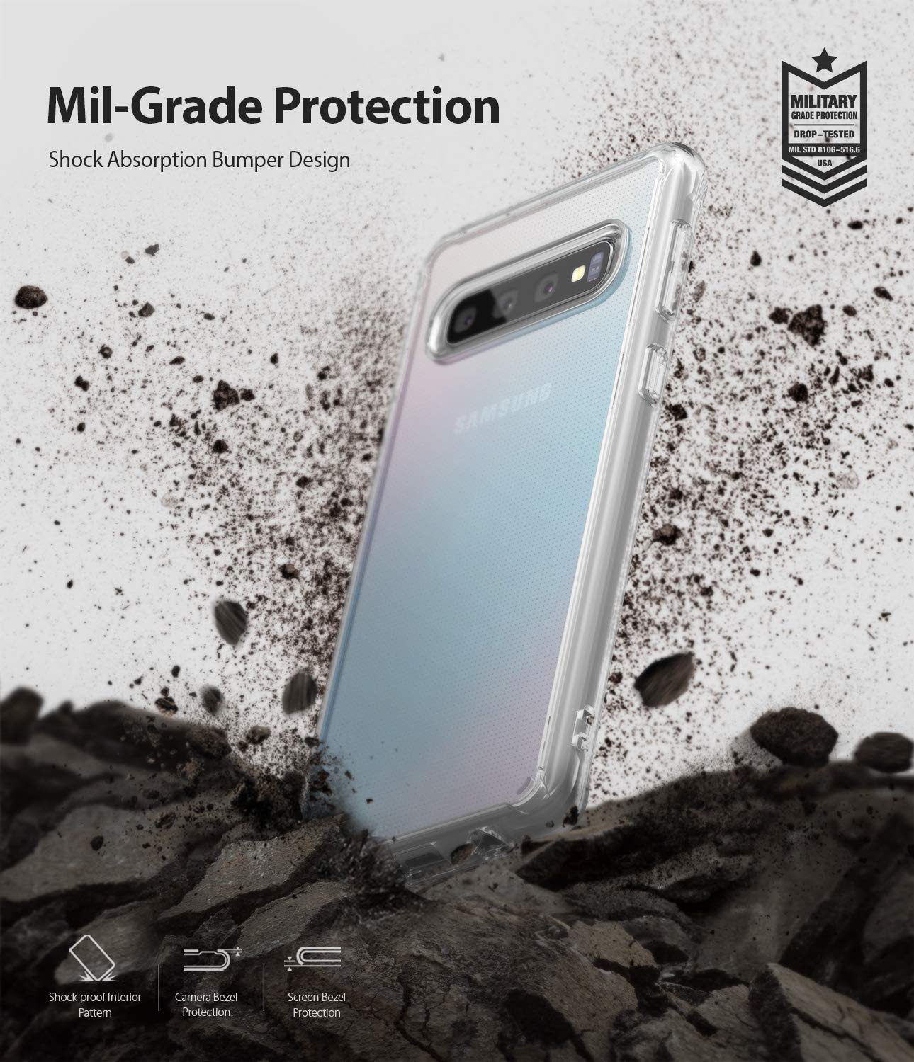 Ringke Fusion Custodia Galaxy S10 Plus 6.4 Trasparente Antiurto