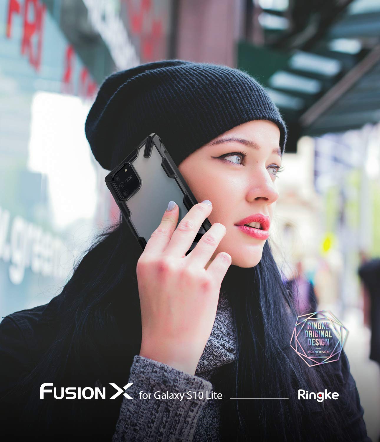 Ringke Fusion-X Cover Galaxy S10 Lite Nero trasparente antiurto