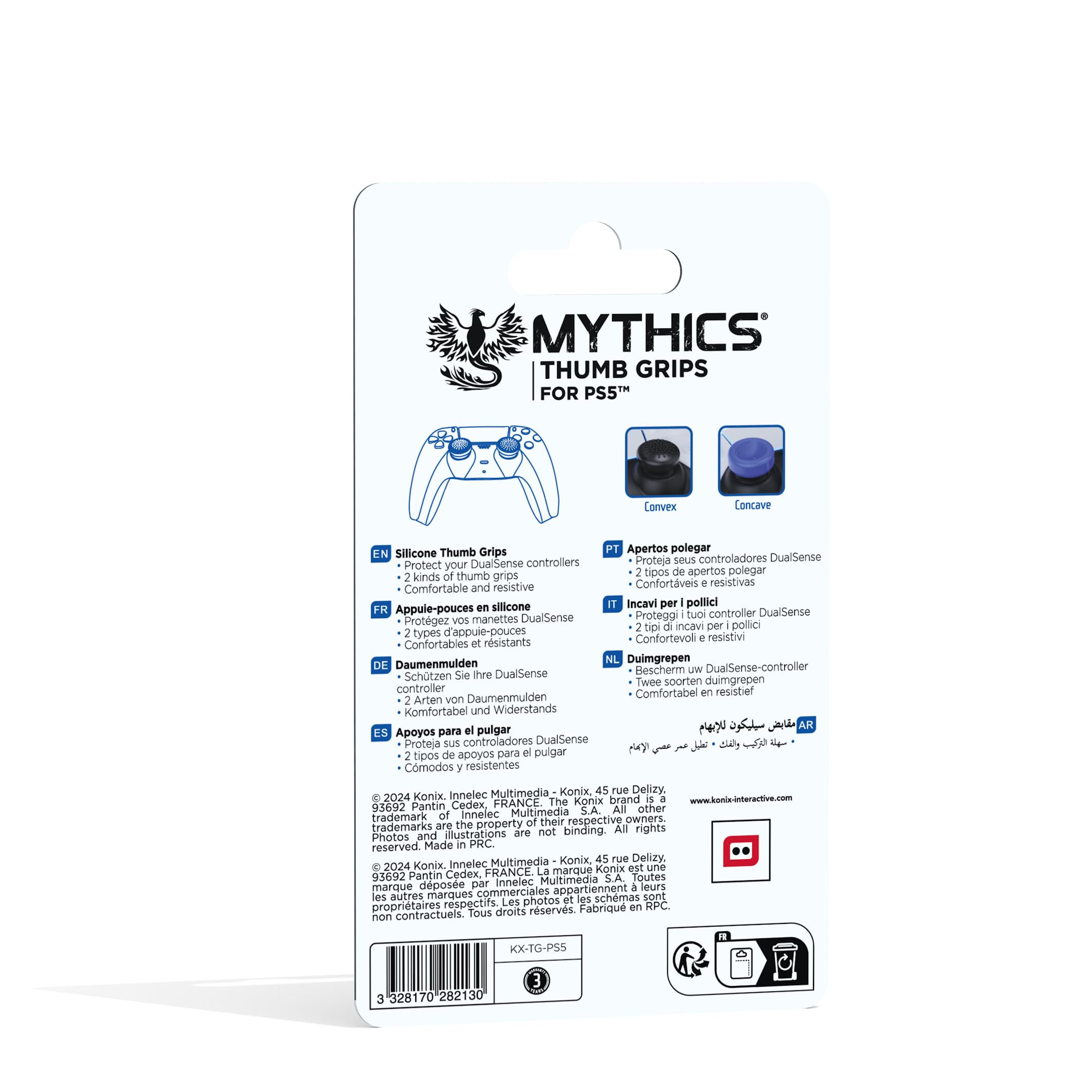 Konix Controllers Mythics grip joystick PS5 silicone 4 pz nero blu