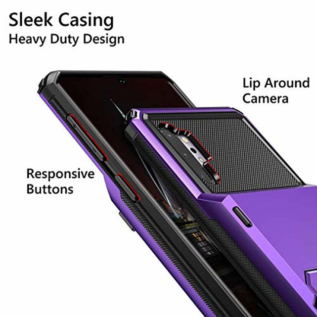 Redpepper Galaxy Note 10 Plus Cover Portafoglio Viola 4 Carte