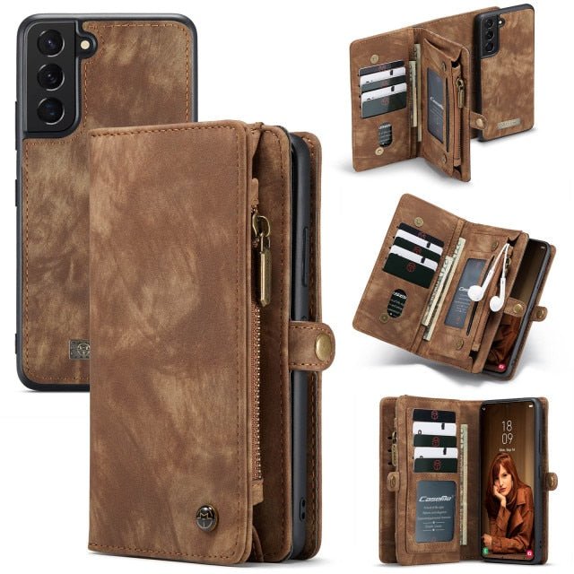 Redpepper Galaxy S22 Cover Portafoglio Pelle Nera Zip
