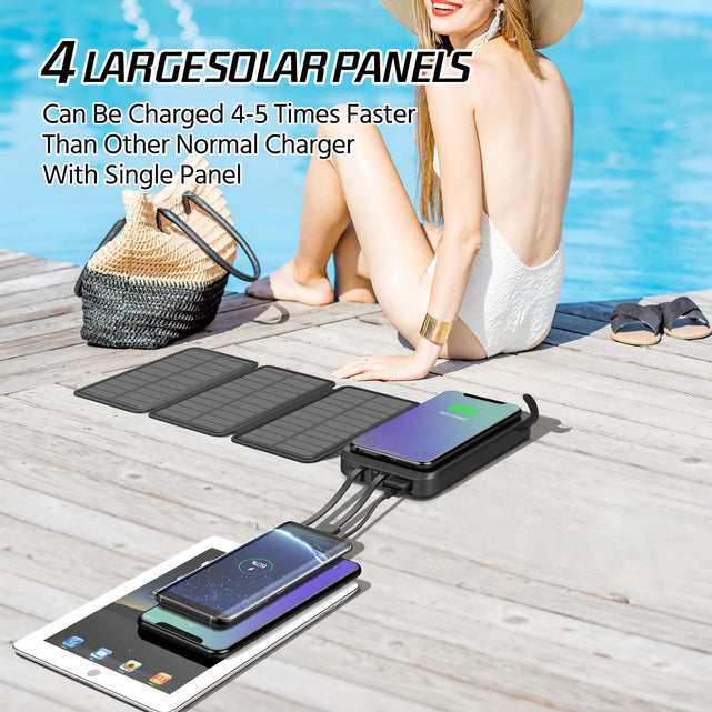 Redpepper Power Bank Solare 43800mAh Wireless Qi Nero
